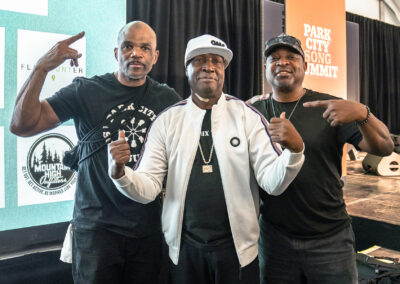 Run DMC, Grandmaster Flash and Chuck D of Public Enemy